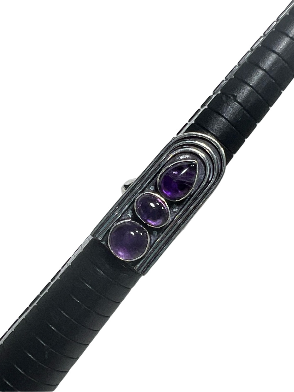 Amethyst 925 Circles Gemstone Ring 6.5